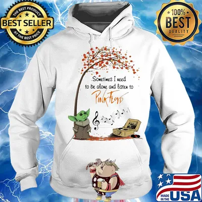 Baby Yoda sometime I need to be alone and listen to Pink Floyd autumn s Hoodie