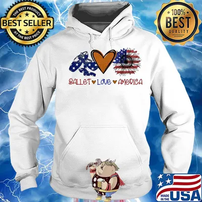 Ballet love heart sunflower American flag veteran Independence Day s Hoodie