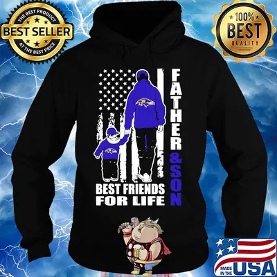 Baltimore ravens father and son best friends for life american flag happy father's day s Hoodie