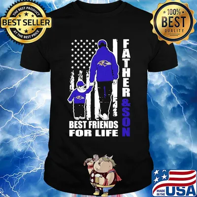 Baltimore ravens father and son best friends for life american flag happy father's day shirt
