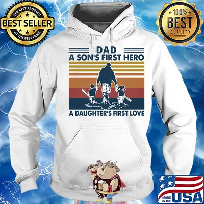 Baseball dad a son's first hero a daughter's first love vintage s Hoodie