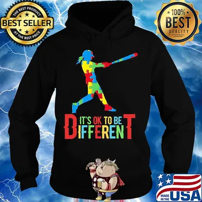 Baseball It's ok to be different autism s Hoodie