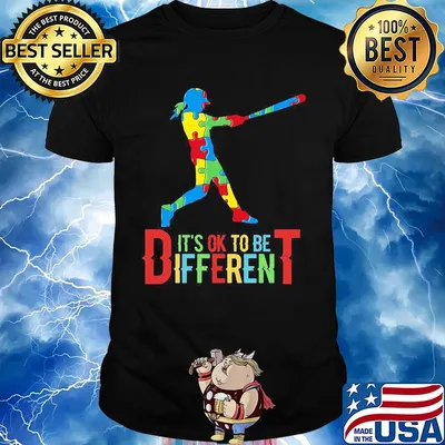 Baseball It's ok to be different autism shirt