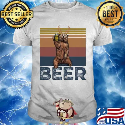 Bear drink beer vintage shirt