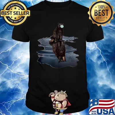 Bear reflection in the water mask covid-19 shirt
