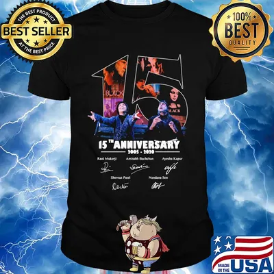 Black 15th anniversary 2005 2020 signatures shirt
