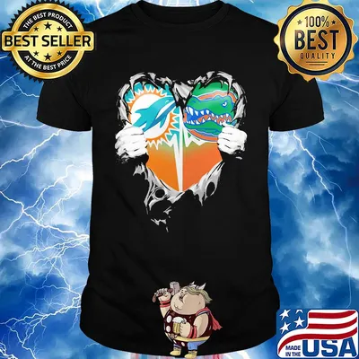 Blood inside miami dolphins vs florida gators heart shirt