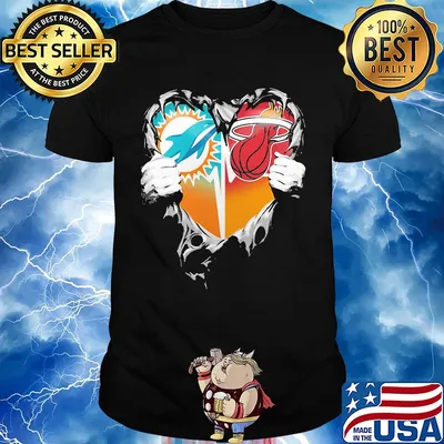Blood inside miami dolphins vs miami heat heart shirt
