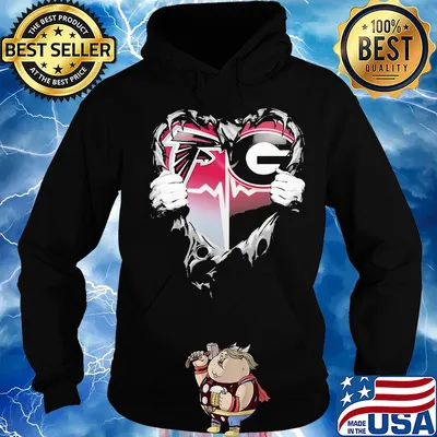 Blood insides atlanta falcons and georgia bulldogs heart heartbeat s Hoodie