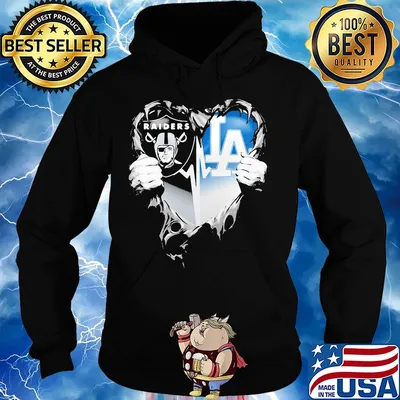 Blood insides oakland raiders and los angeles dodgers heart s Hoodie