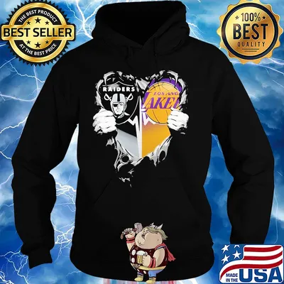 Blood insides oakland raiders and los angeles lakers heart s Hoodie