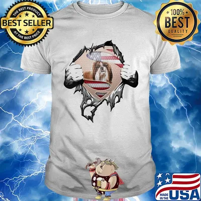 Blood insides superman shih tzu american flag independence day shirt