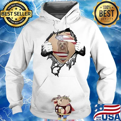 Blood insides superman yorkshire terrier american flag independence day s Hoodie
