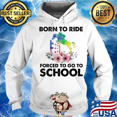 Born to ride forced to go to school horse flower s Hoodie