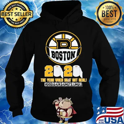 Boston bruins hockey 2020 the year when shit gor teal quarantine toilet paper mask covid-19 s Hoodie