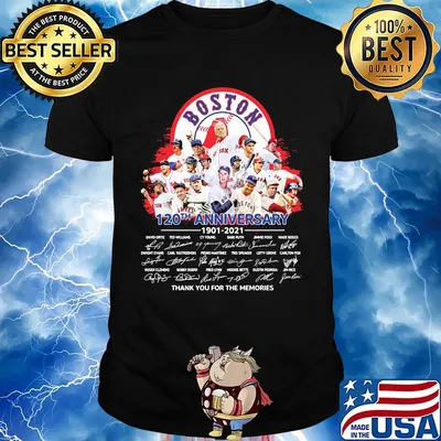 Boston red sox 120th anniversary thank you for the memories signatures shirt