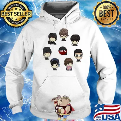 Bts bangtan boy same cartoon chibi s Hoodie