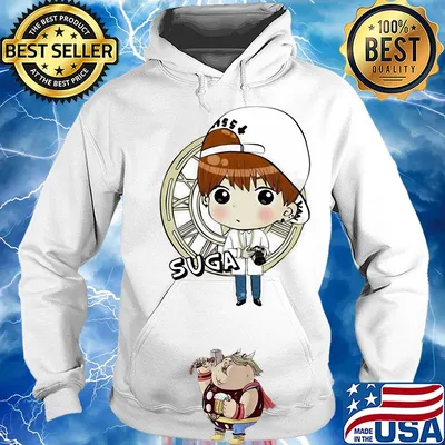 Bts bangtan boy same cartoon suga s Hoodie