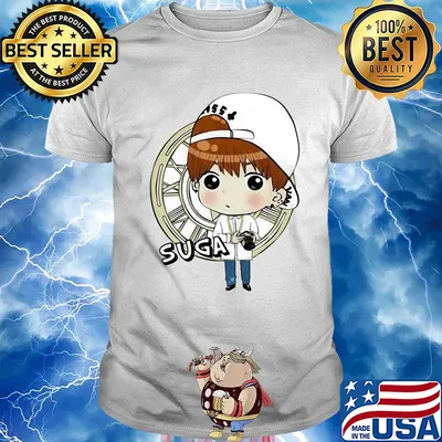 Bts bangtan boy same cartoon suga shirt