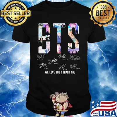 Bts bangtan boys we love you thank you signatures shirt