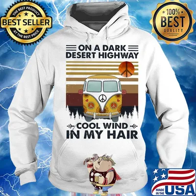 Bus on a dark desert highway cool wind in my hair vintage s Hoodie