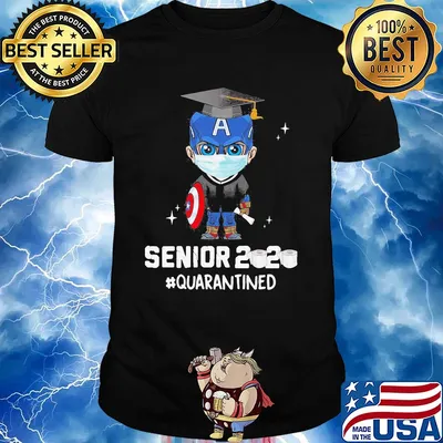 Captain America mask Senior 2020 toilet paper quarantined shirt