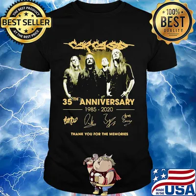 Carcass 35th anniversary 1985 2020 thank you for the memories signatures shirt