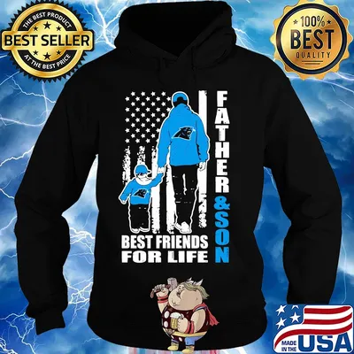 Carolina panthers father and son best friends for life american flag happy father's day s Hoodie