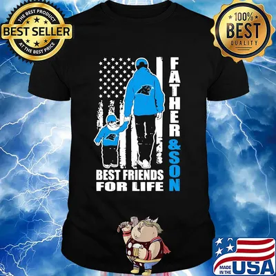 Carolina panthers father and son best friends for life american flag happy father's day shirt