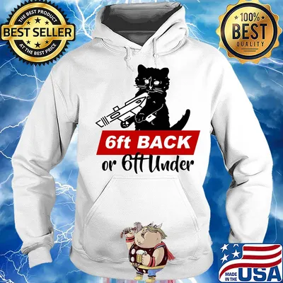 Cat black 6ft back or 6ft under s Hoodie
