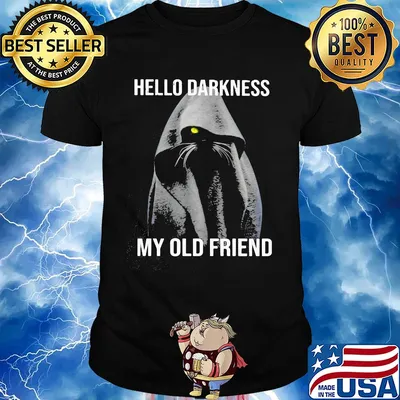 Cat black hello darkness my old friend shirt