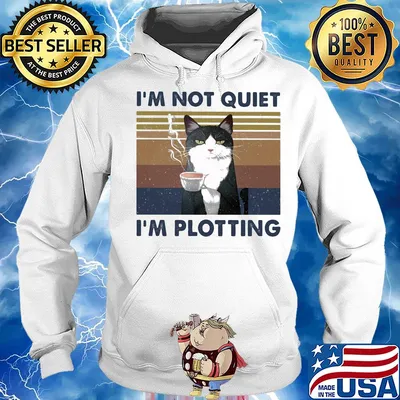 Cat drinking I’m not quiet I’m plotting vintage s Hoodie