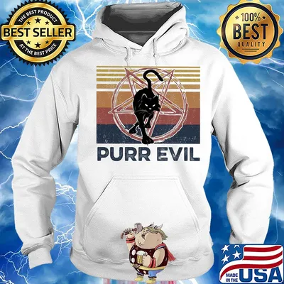 Cat purr evil vintage s Hoodie