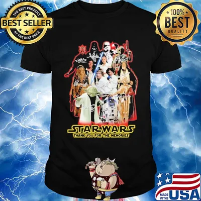 Characters star wars thank you for the memories signatures shirt
