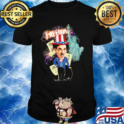 Charlie chaplin freedom american firework independence day shirt