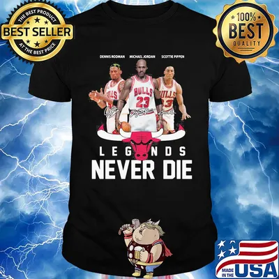 Chicago bulls dennis rodman michael jordan scottie pippen legends never die signatures shirt