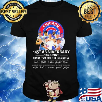 Chicago cubs 145th anniversary 1875 2020 thank you for the memories signatures shirt