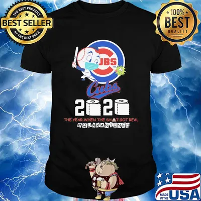Chicago cubs baseball 2020 the year when the shit got real quarantined toilet paper mask covid-19 shirt