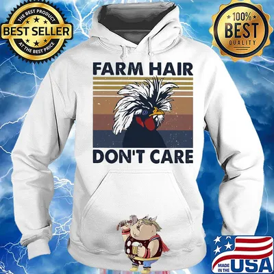 Chicken farm hair don't care vintage s Hoodie