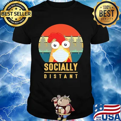 Chicken mask socially distant covid-19 vintage shirt