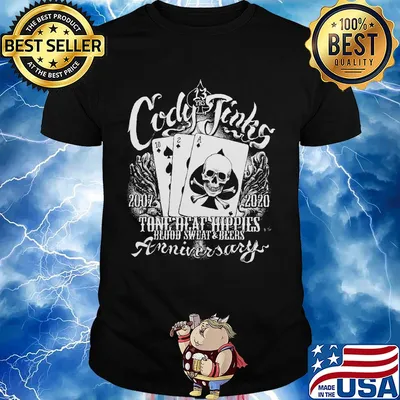 Cody jinks 2007 2020 tone deaf hippies blood sweat and beers anniversary skull shirt