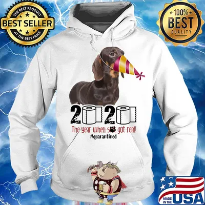 Dachshund mask 2020 the year when shit got real quarantined toilet paper s Hoodie