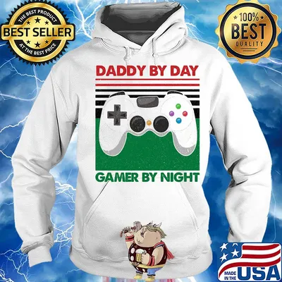 Daddy by day gamer by night game vintage s Hoodie