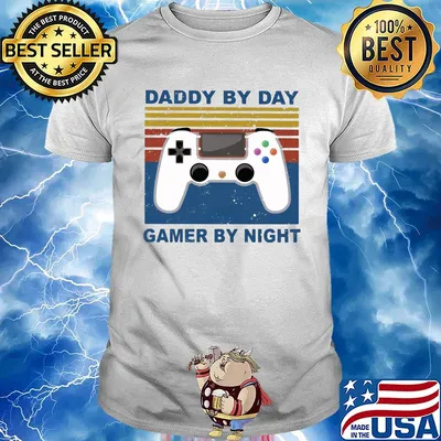 Daddy by day gamer by night vintage shirt