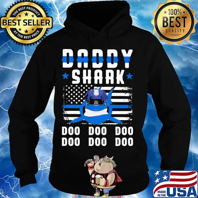 Daddy shark doo doo doo police American flag veteran Independence Day s Hoodie