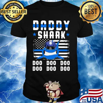 Daddy shark doo doo doo police American flag veteran Independence Day shirt