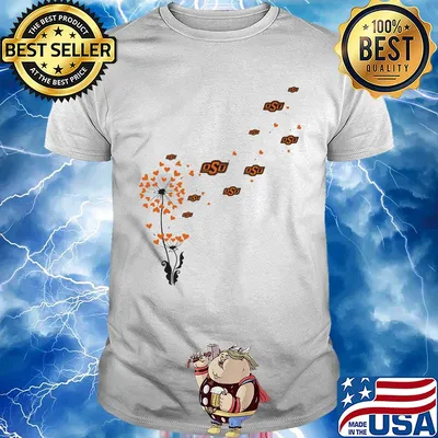 Dandelion flower oklahoma state cowboys logo hearts shirt