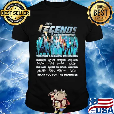 Dc's legends of tomorrow 2016 2020 5 seasons 82 episodes thank you for the memories signatures shirt