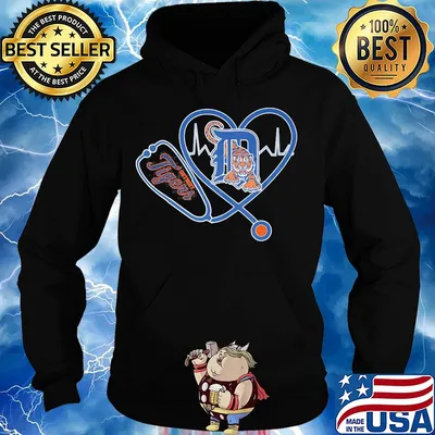 Detroit tigers baseball stethoscope heart s Hoodie