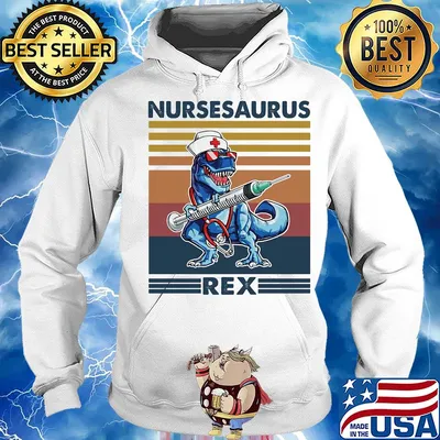 Dinosaur nurse nursesaurus rex vintage s Hoodie